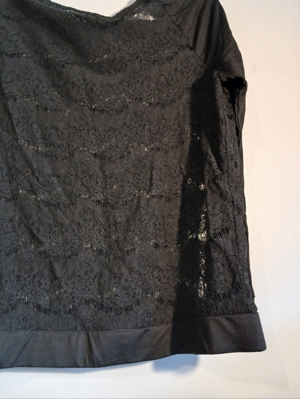 Poetic Justice Black Off The Shoulder Lace And Opaque Womens Top. Size 1X - Picture 9 of 9